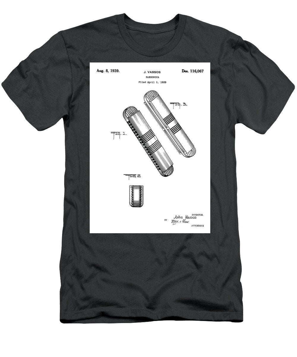 1 1939 Harmonica Patent Drawing Patent Office T-Shirt