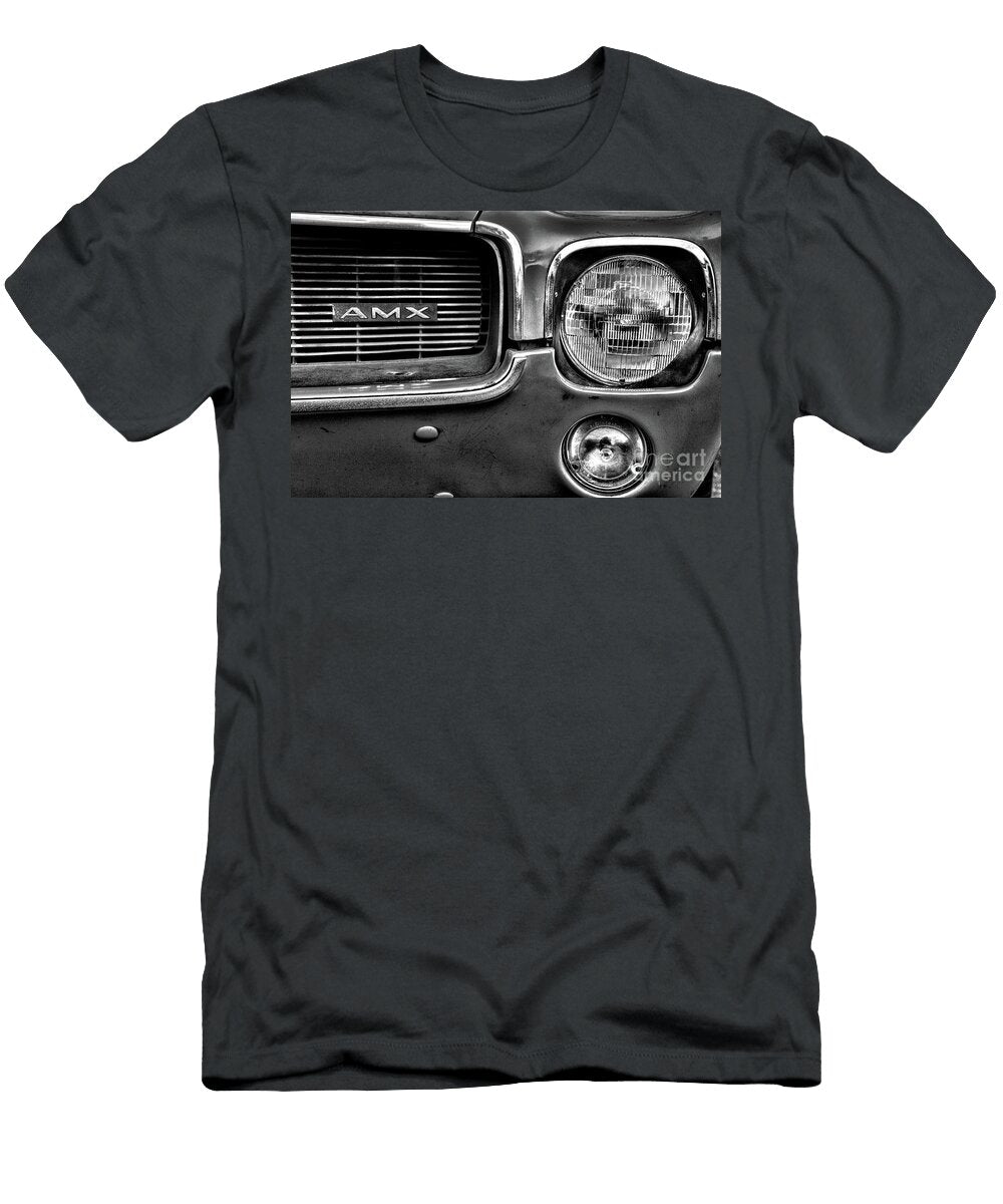 1969 Amc Amx in Matador Red 1 Black and White Paul Ward T-Shirt