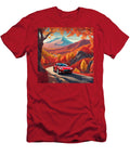 Car Tesla Model B with Vibrant Autumn Foliage Destiney Sullivan T-Shirt