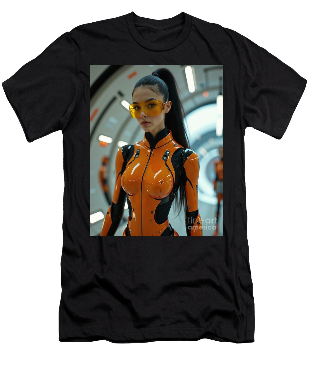 Futuristic Space Explorer in Orange Suit Jt Photodesign T-Shirt