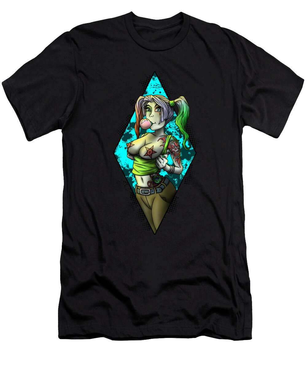 Harley Quinn Pin Up Blue Andy and Michelles T-Shirt
