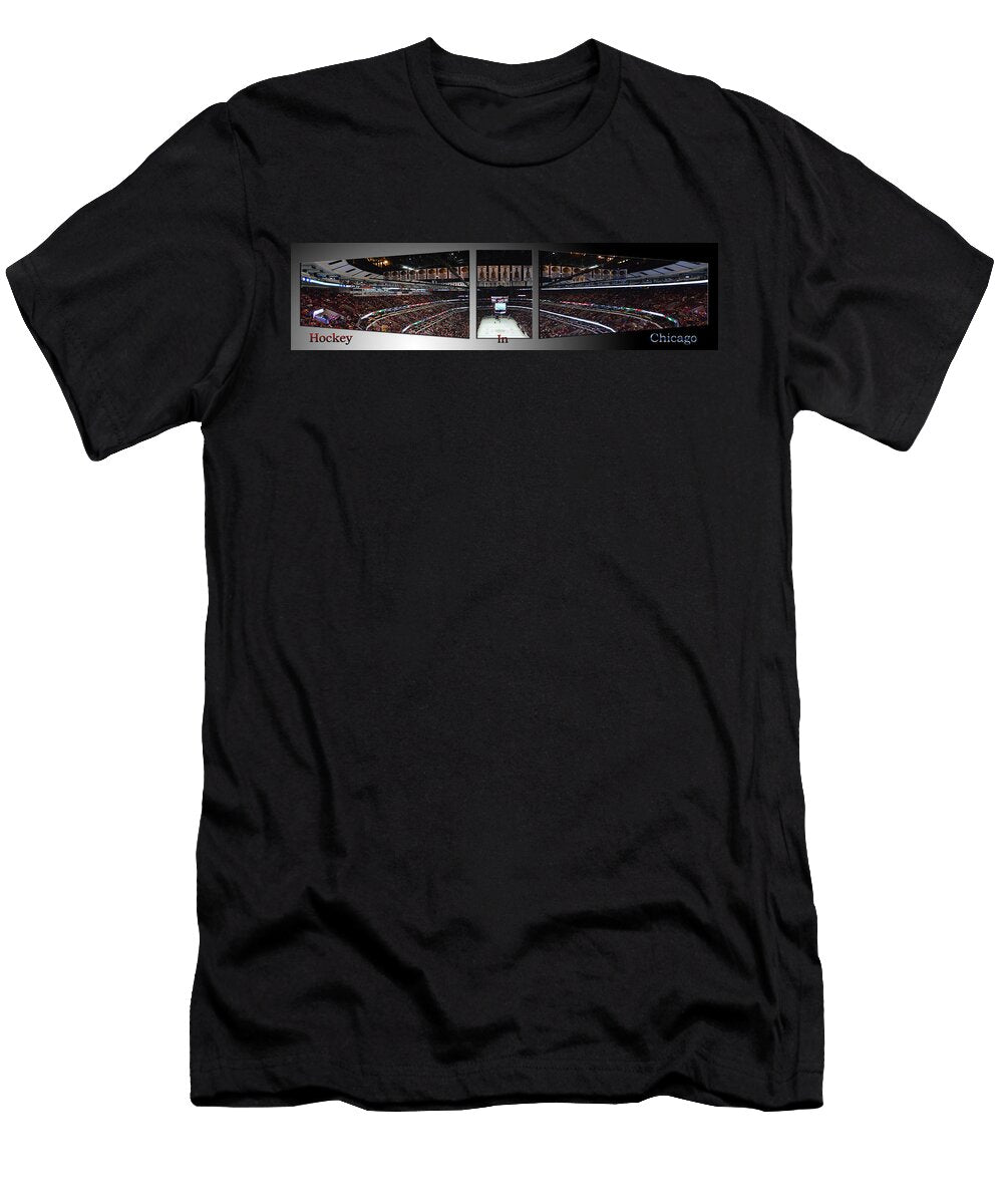 Hockey in Chicago Triptych 3 Panel Thomas Woolworth T-Shirt