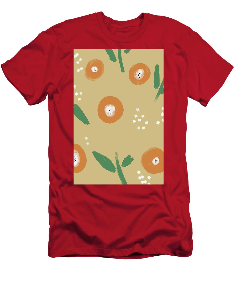 Orange Summer Minimal Abstract Painting Modern Art Studio Grafiikka T-Shirt