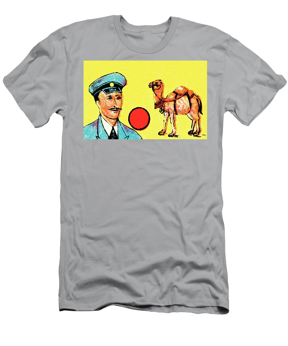 Policeman Red Sun Camel Csa Images T-Shirt