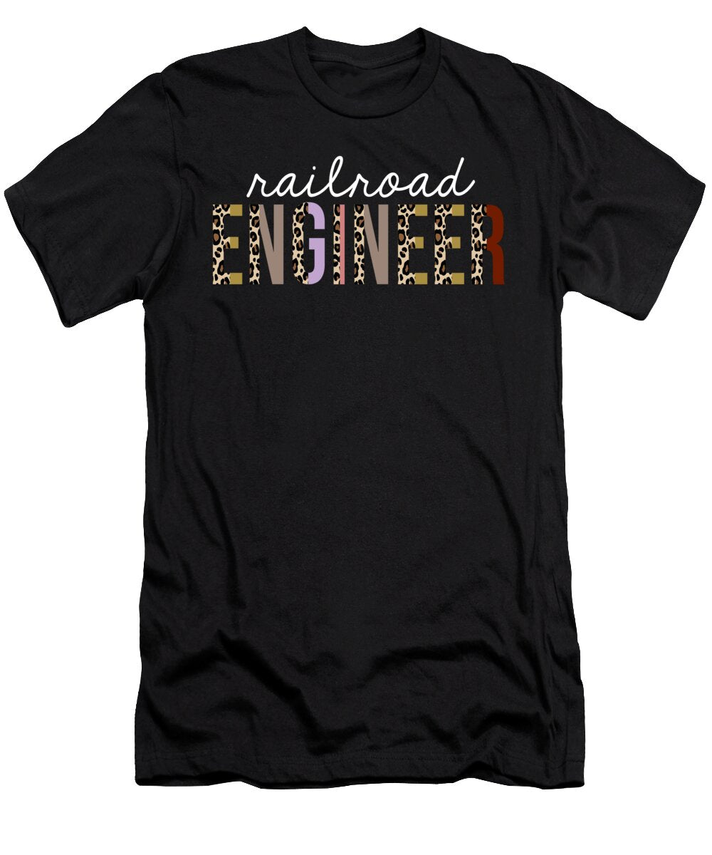 Railroad Engineer Leopard Print Funny Appreciation Jensen Cena T-Shirt