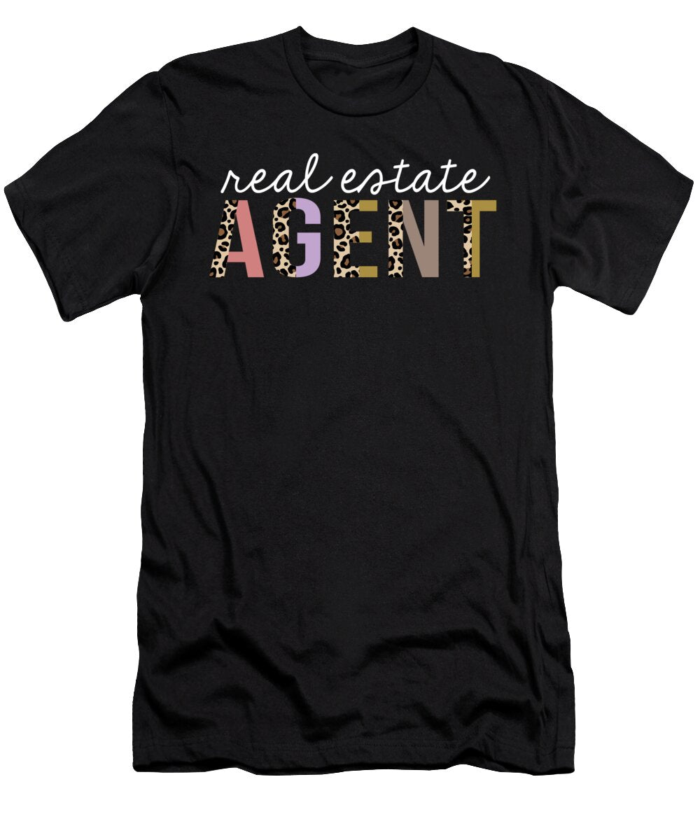 Real Estate Agent Leopard Print Funny Appreciation Jensen Cena T-Shirt