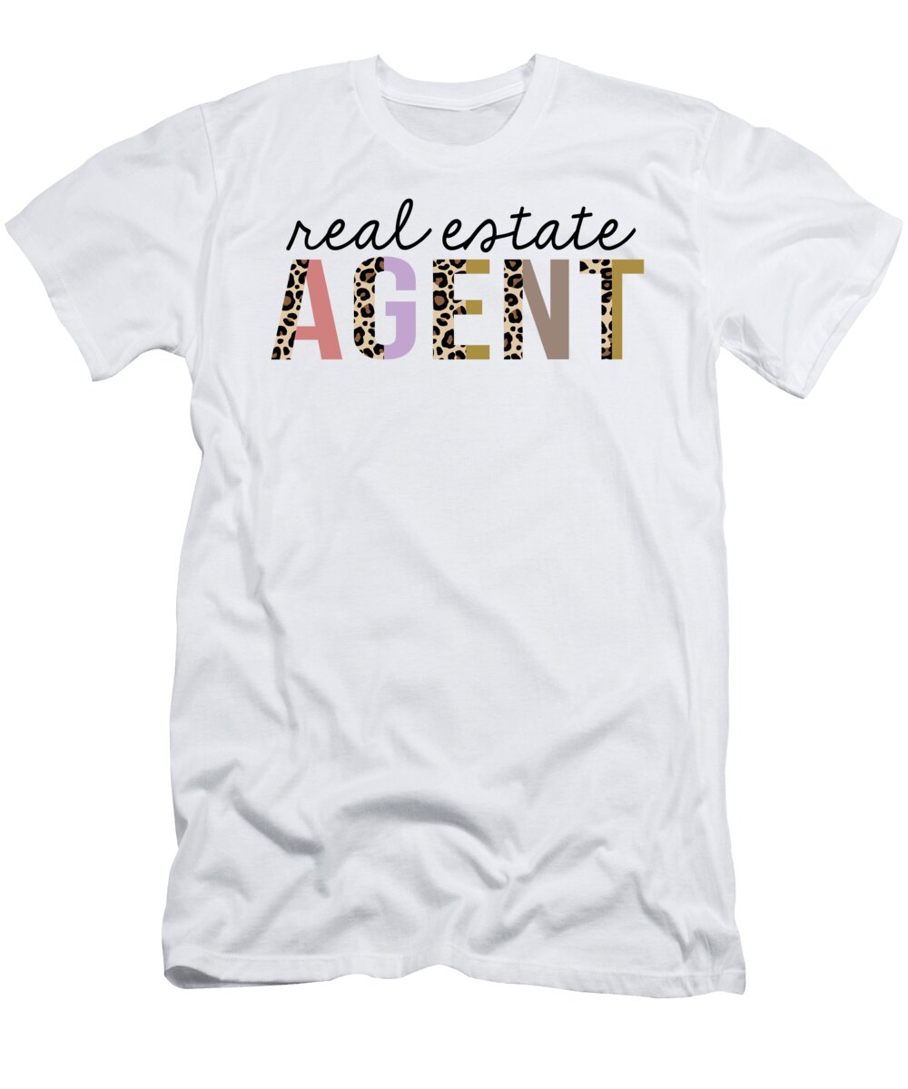 Real Estate Agent Leopard Print Funny Jensen Cena T-Shirt