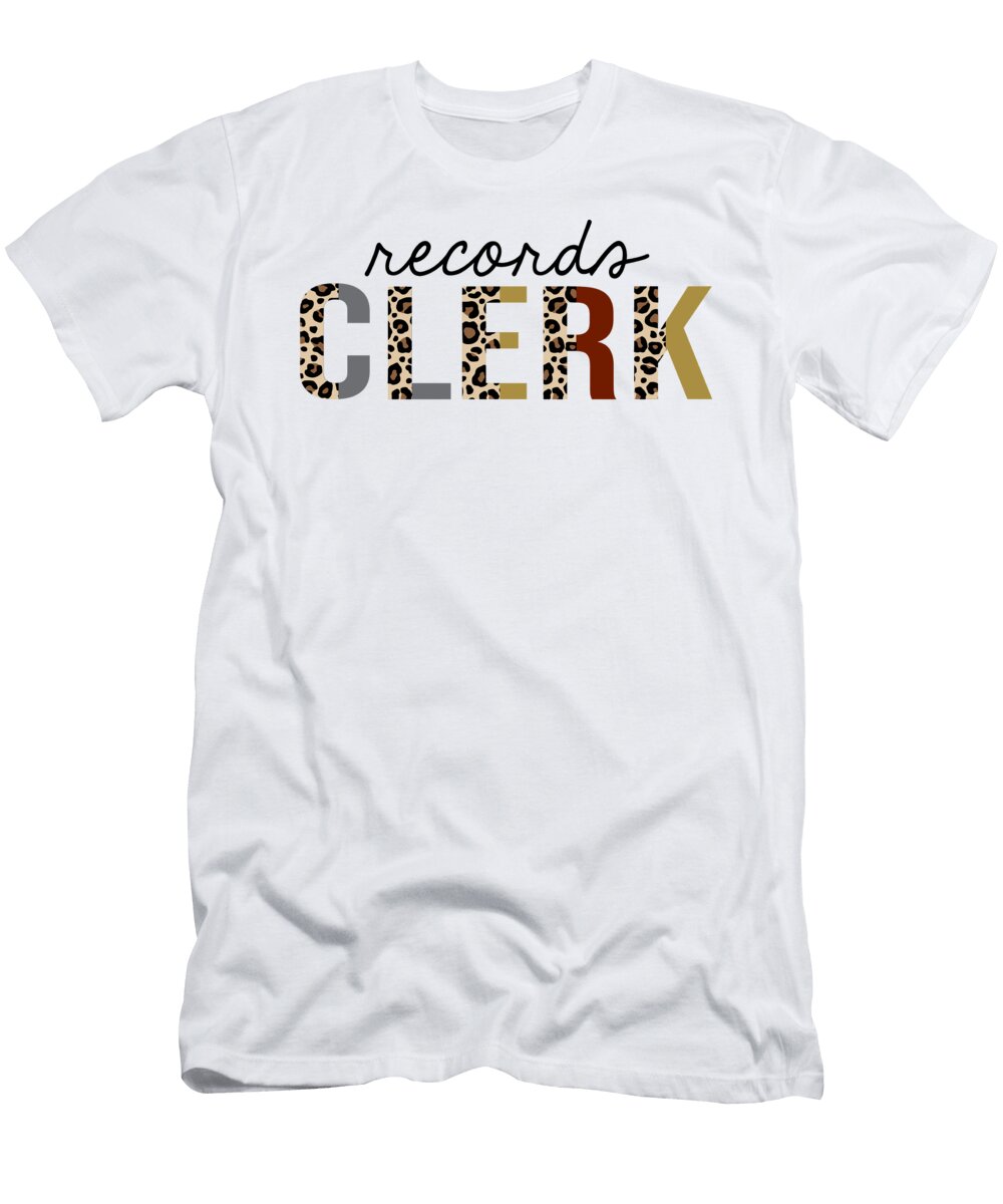Records Clerk Leopard Print Funny Jensen Cena T-Shirt