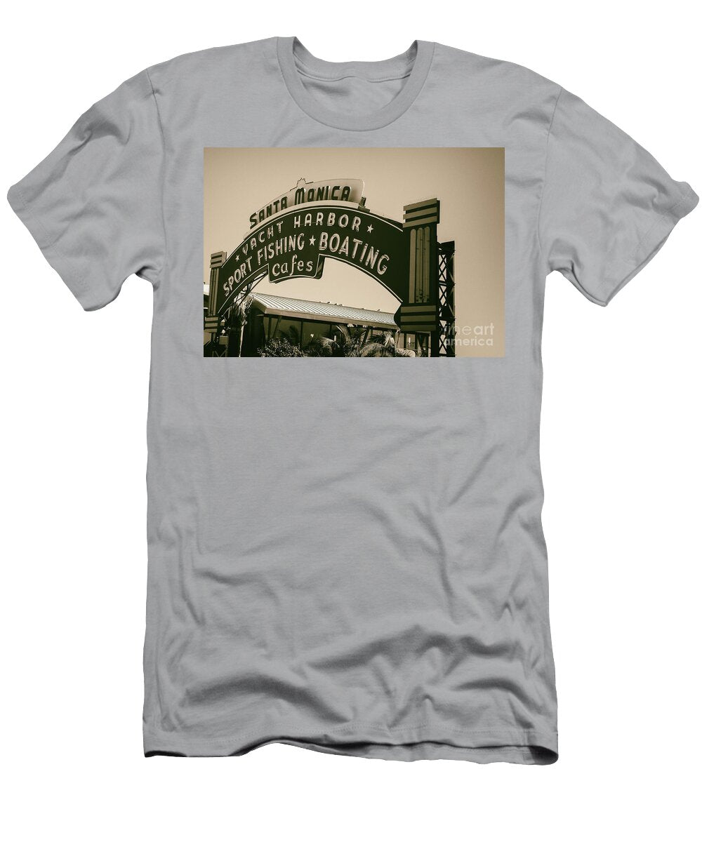 Santa Monica Pier Sign David Millenheft T-Shirt
